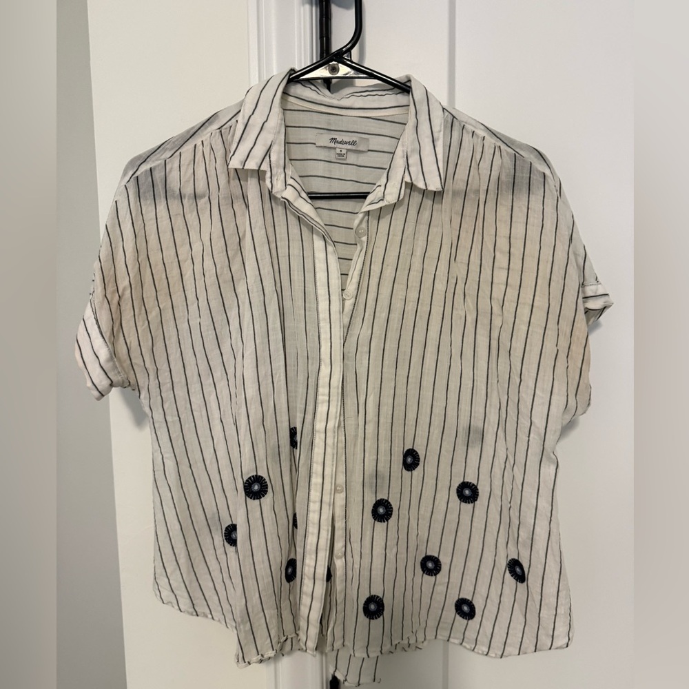 Madewell Stripe & Flower Top